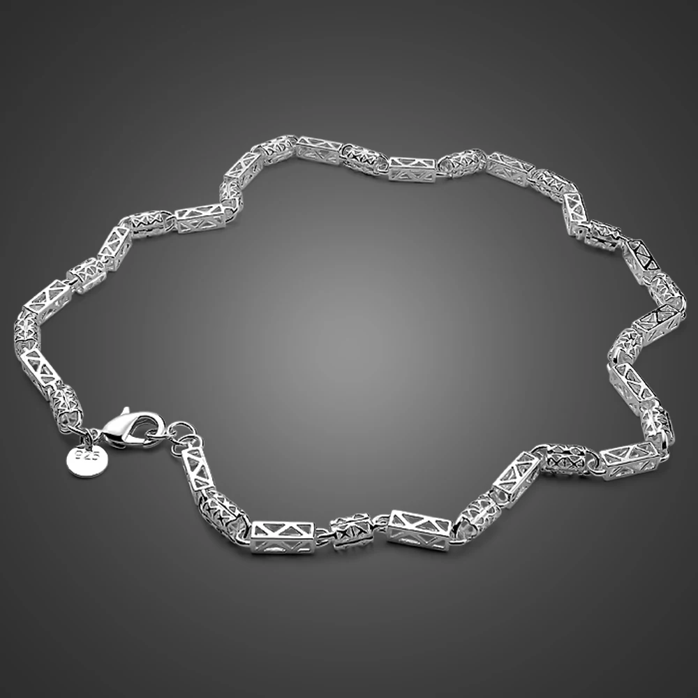 

Bohemia Unisex Silver Necklace Hollow Pattern Solid Silver Chain 925 Sterling Silver Necklace Women's Charm Jewelry collana
