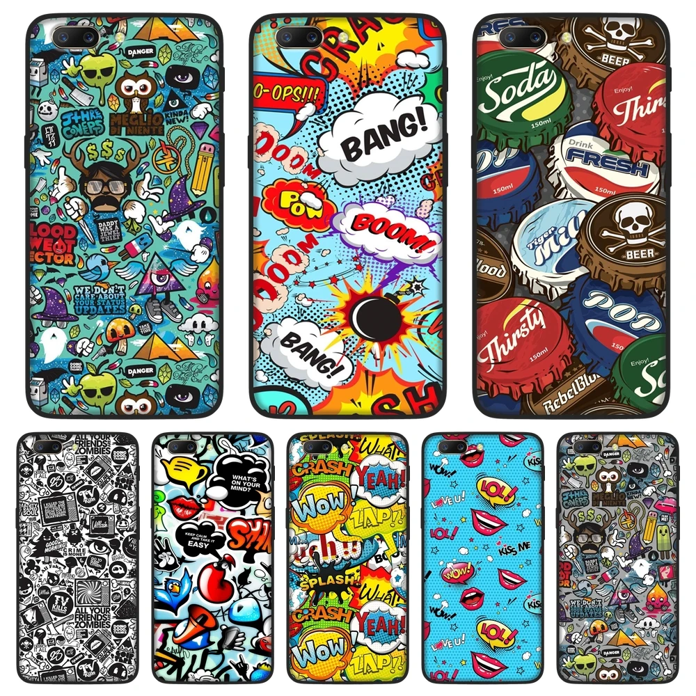 soft phone case for one plus 3 3t 5 5t 6 6t 7 7 pro silicone anime graffiti bomb back cover for oneplus 7 7 pro 6 6t 5 5t 3 3t free global shipping