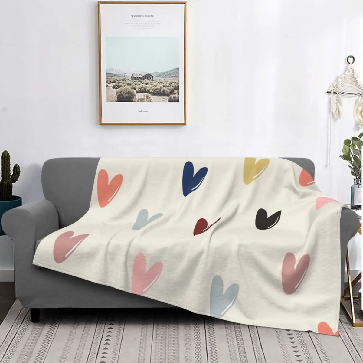 

Manta a cuadros con diseño de corazones, cubrecama, cama, manta a cuadros, alfombra de oración Islámica