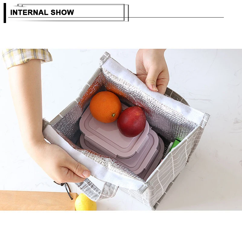 Новая модная Портативная сумка для обеда коробка хранения изолированная