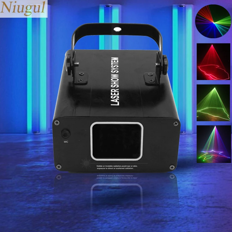 RGB Mini Scan Laser Projector Light/ DJ Disco Party Music Sound Control Laser/ Linear Beam Effect Stage Lighting/Scanner Light