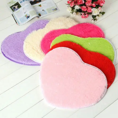 Fast Heart Shaped Shaggy Fluffy Rugs Anti-Skid Area Rug Carpet Home Bedroom Floor Mat | Дом и сад