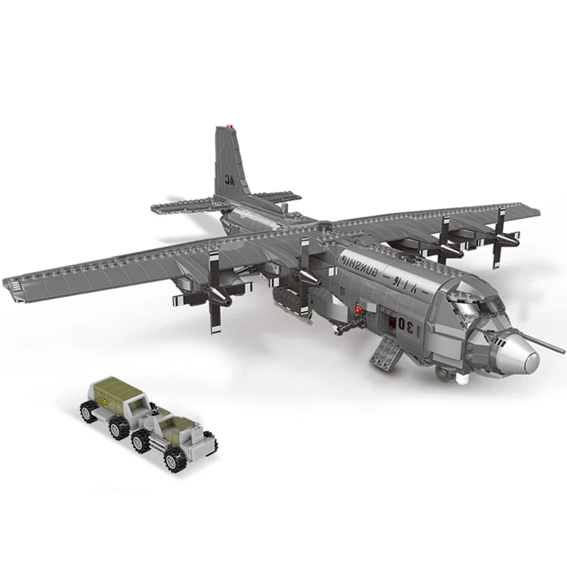 

Military Series MOC Bricks Toys Arms WW2 Type Lockheed AC-130 Aerial Gunboat American Fighter Model Building Blocks Kids Gifts