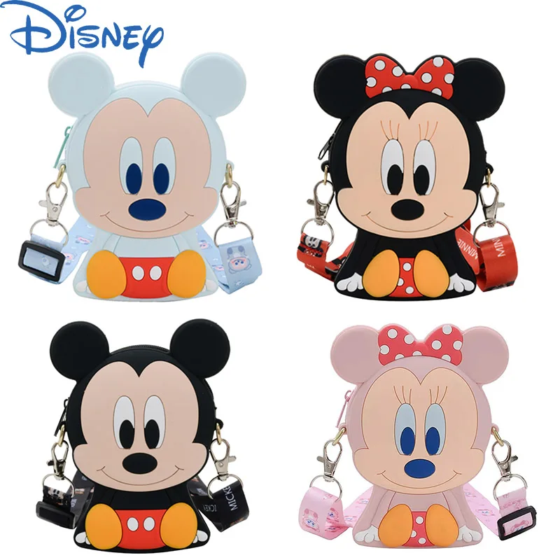 

Disney Mickey Kids Bag 3D Mini Shoulder Bag Minnie Cartoon Baby Coin Purse Girls Messenger Bag Mobile Phone Bag Christmas Gifts