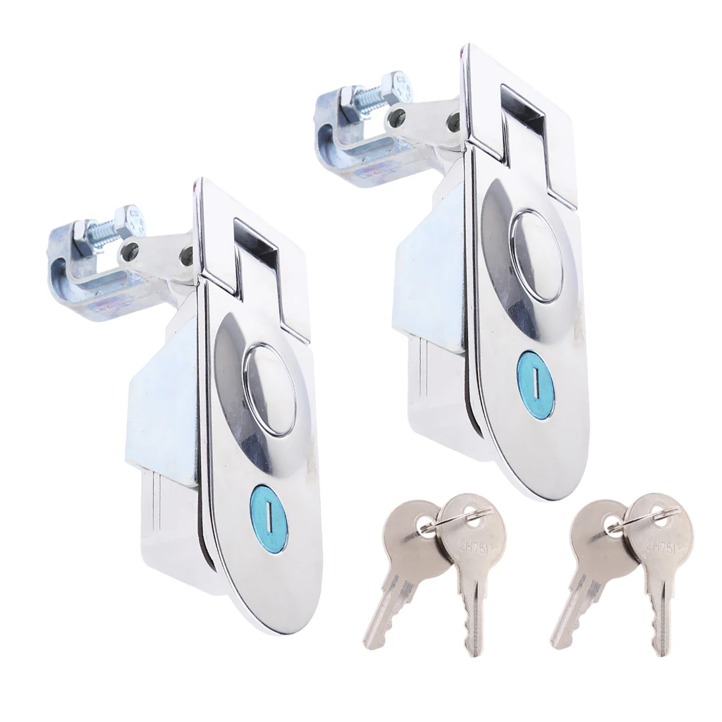 2x Compression Flush Mount Push Locks Doors Latch with Keys for Boat RV Yacht Tool Box Camper Trailer | Автомобили и мотоциклы
