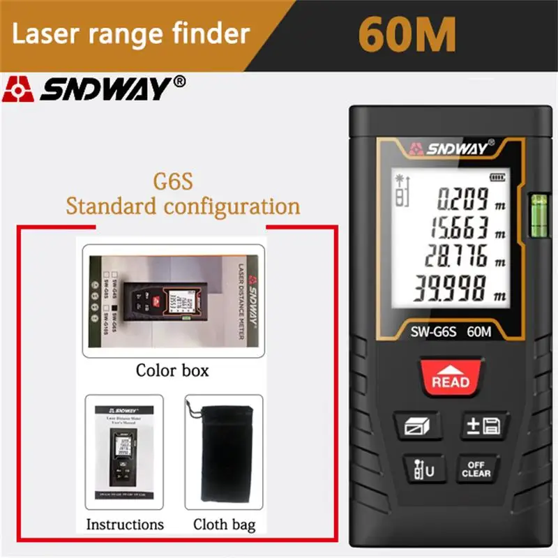 Дальномер лазерный SNDWAY 100/80/60 м|Лазерные дальномеры| |
