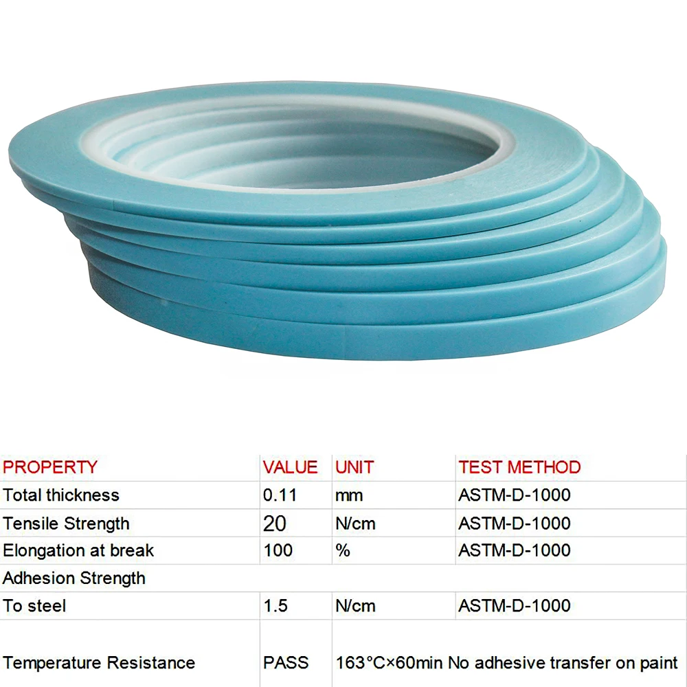 

Blue High-Temp PVC Vinyl Fine Line Masking Tape Car Auto Body Shops Fineline Painter Tape