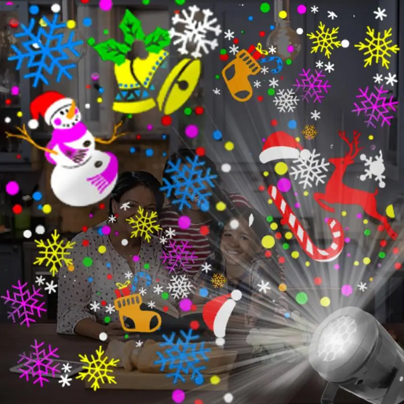 New Christmas Holographic Projector 16 Picture Party Santa Claus Projection Lamp Window Movie Dropship | Лампы и освещение