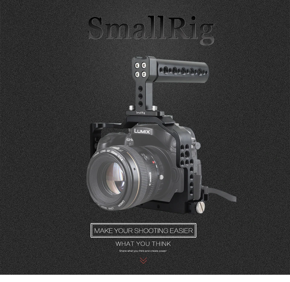 SMALLRIG GH4 камера клетка Комплект для Panasonic DMC-GH4/GH3 камера с верхней ручкой Ручка HDMI кабель зажим форма установки 1980