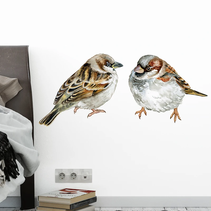 

9styles Watercolor Animals Wall Stickers for Living room Bedroom Kids rooms Wall Decor Rabbit Fox Birds Wall Decals Home Decor