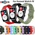 Силиконовый ремешок для часов Huawei, подходит для инструментов, защита экрана, браслет, ремешок для умных часов huawei Fit, 2020