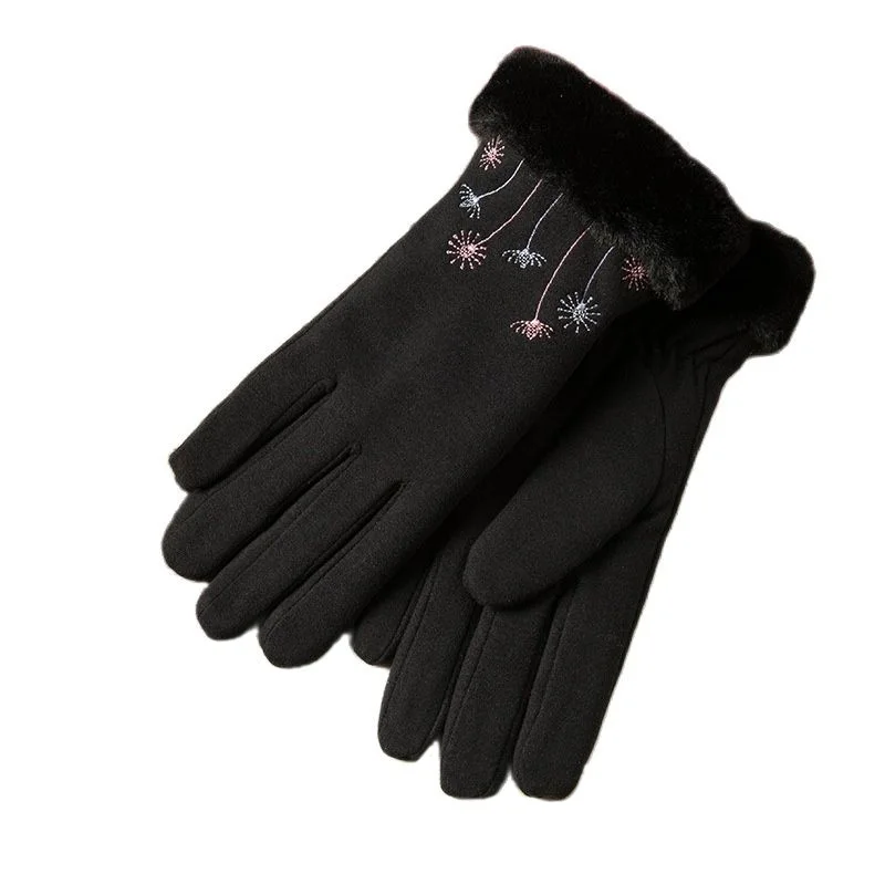 

Women Winter Keep Warm Windproof Gloves Touch Screen Plus Velvet Thicken Cute Leisure Female High Quality Exquisite Gloves