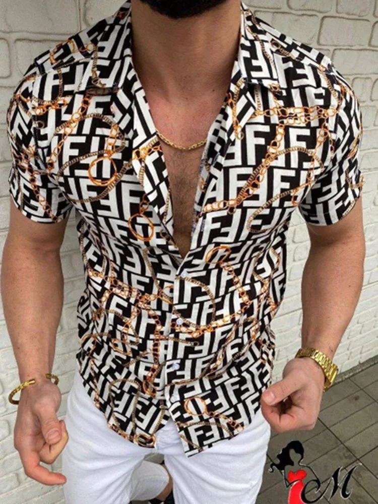 

Hot style Printed Shirt Men Lapel High Street Button Vintage Camisa Short Sleeve Long Sleeve Hawaiian Shirts S-3XL