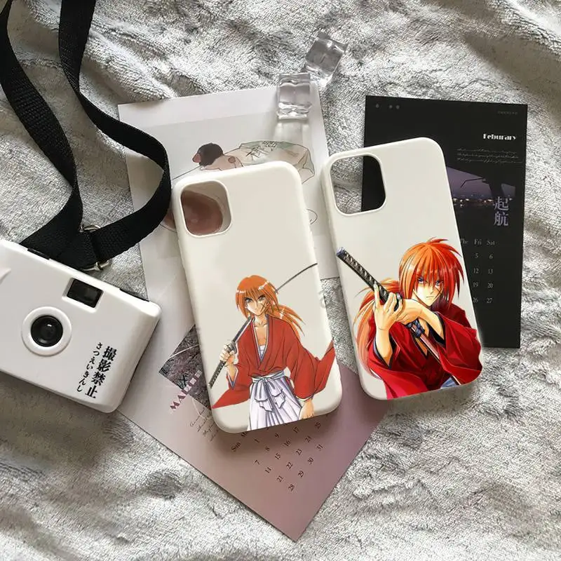 

Japan anime Rurouni Kenshin Phone Case Candy Color for iPhone 6 7 8 11 12 13 s mini pro X XS XR MAX Plus