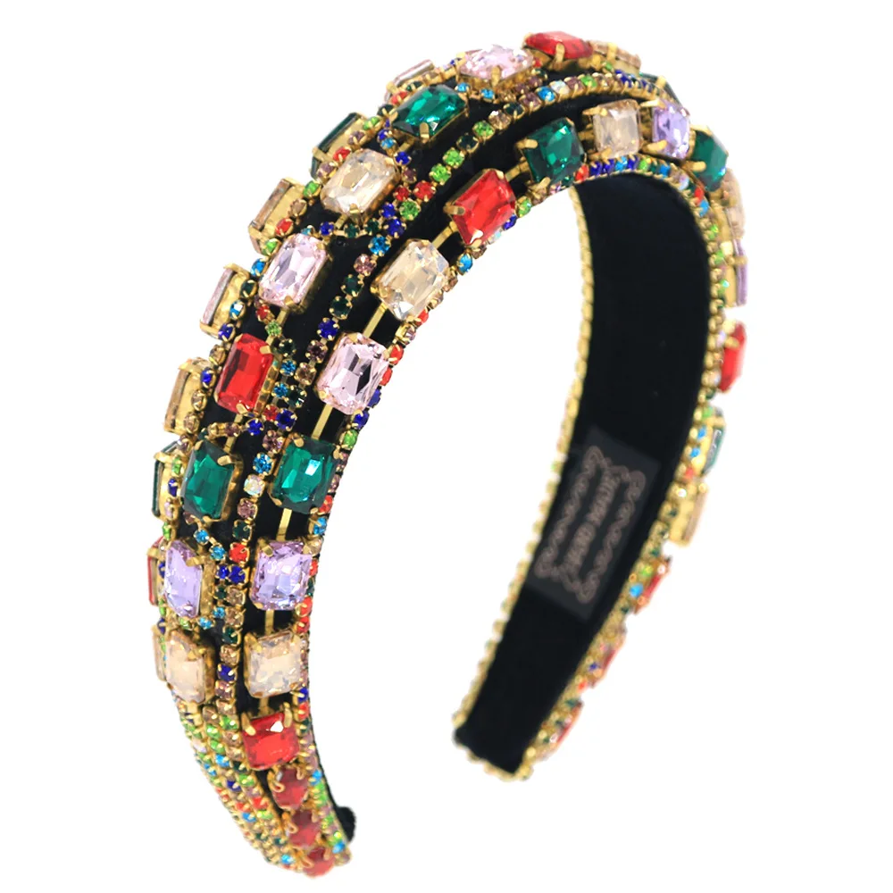 

Luxury Handmade Baroque Headbands Wide Full Crystal Rhinestone Hairbands for Women Girls Fashion Hair Jewelry Hair Accessories