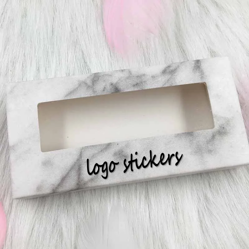 

Custom Logo Stickers 100pcs Eyelash Marble Packaging Shipping Flat