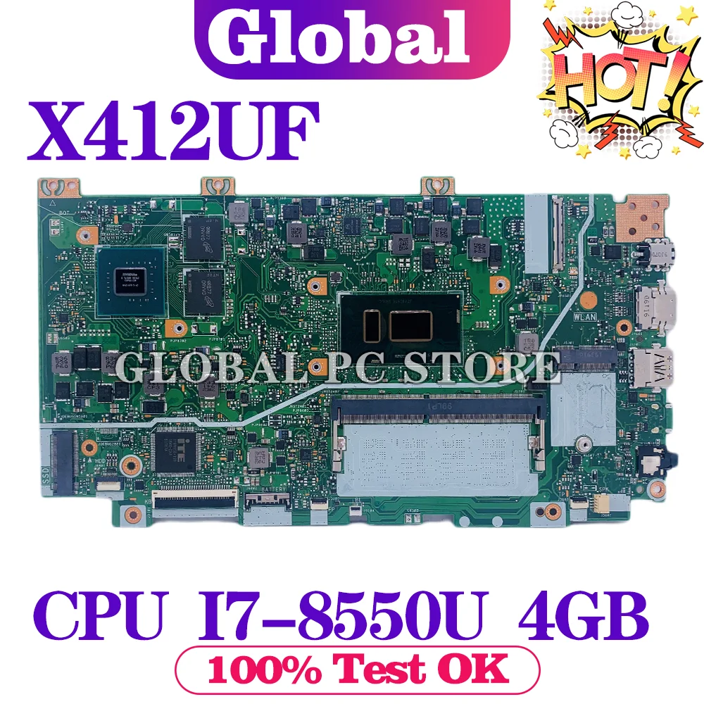 

KEFU Motherboards X412UF Laptop motherboard for ASUS X412UA X412UF X412UX412 100% TEST original mainboard with I7-8550U 4G RAM