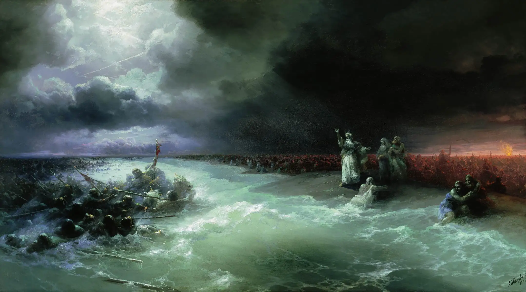 

Русский Иван айвазский Морской пейзаж, проход евреев через Красное море, художественная живопись на холсте, домашнее и офисное искусство