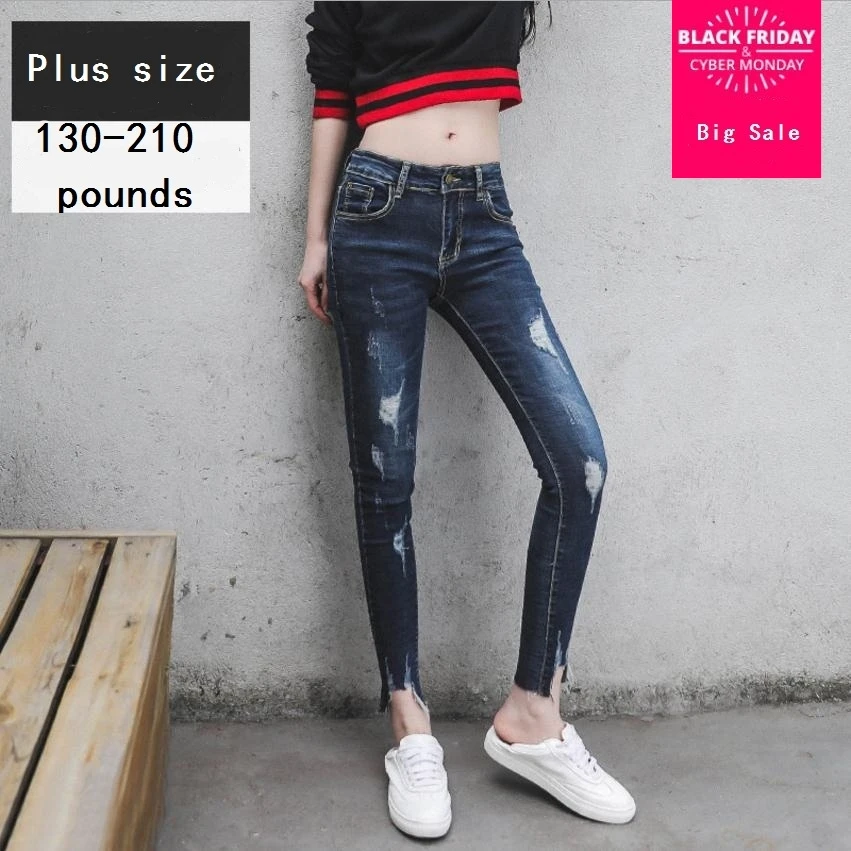 

7XL размера плюс может поместиться 200 фунтов модный бренд поцарапанные стрейч джинсы женские хлопковые эластичные джинсы penci wj2158 Прямая пост...