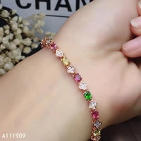 kjjeaxcmy boutique jewelry 925 sterling silver inlaid natural tourmaline bracelet female models support detection beautiful