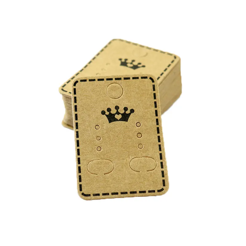 Лидер продаж! 100 шт./лот квадратные серьги-гвоздики из крафт-бумаги с принтом