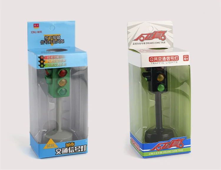 

[Funny] 5pcs/set Family traffic safety education toy traffic lights car toy collection model red green light lamp kids baby gift