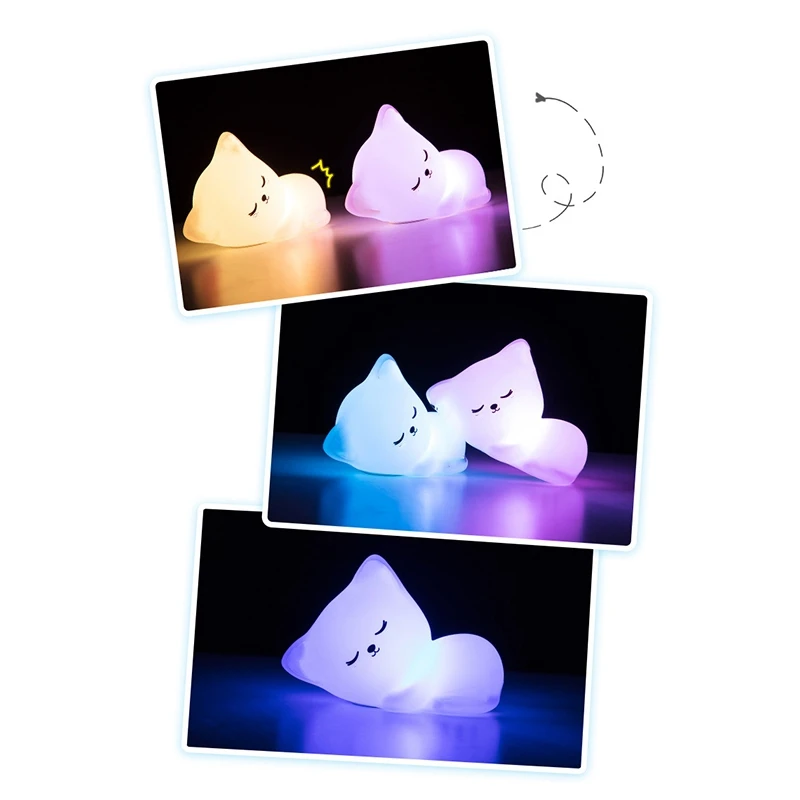 

Cute Cat LED Night Light for Children Baby Kids Bedside Lamp Sleeping Night Light Cartoon Pat Light