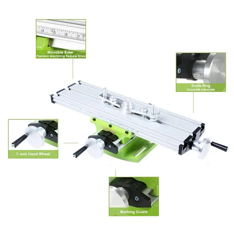 1 PC Precision Multifunction Mini Milling Machine Bench Drill Vise Worktable X Y-Axis Adjustment Coordinate Table Aluminum Alloy |