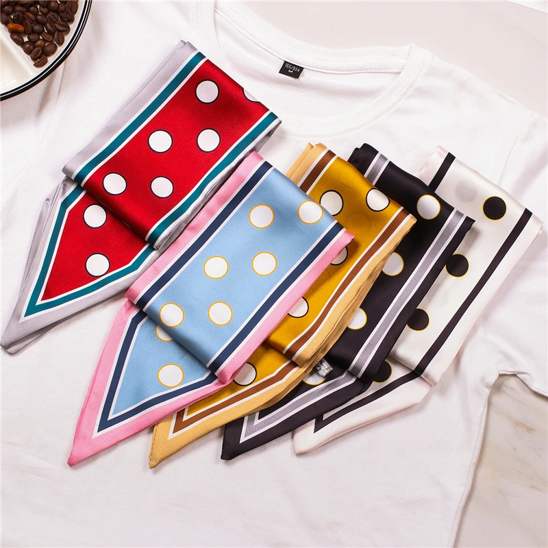 Женский шелковый шарф с принтом и лентами дизайнерские облегающие шарфы