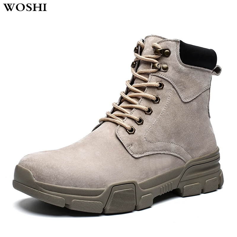 Мужские зимние ботинки плюшевые ботильоны с теплым мехом повседневная обувь на