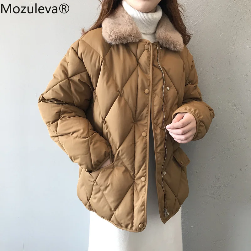 

Женская зимняя куртка из хлопка, свободного покроя