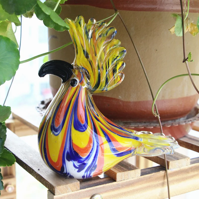 Хрустальное стекло статуэтки попугая птица Настольная орнамент скульптура