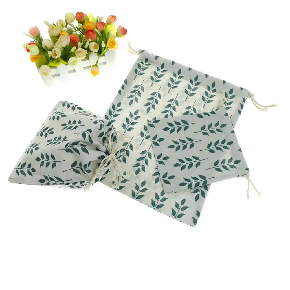 Хлопчатобумажная льняная тканевая сумка с принтом зерна носки/нижнее белье