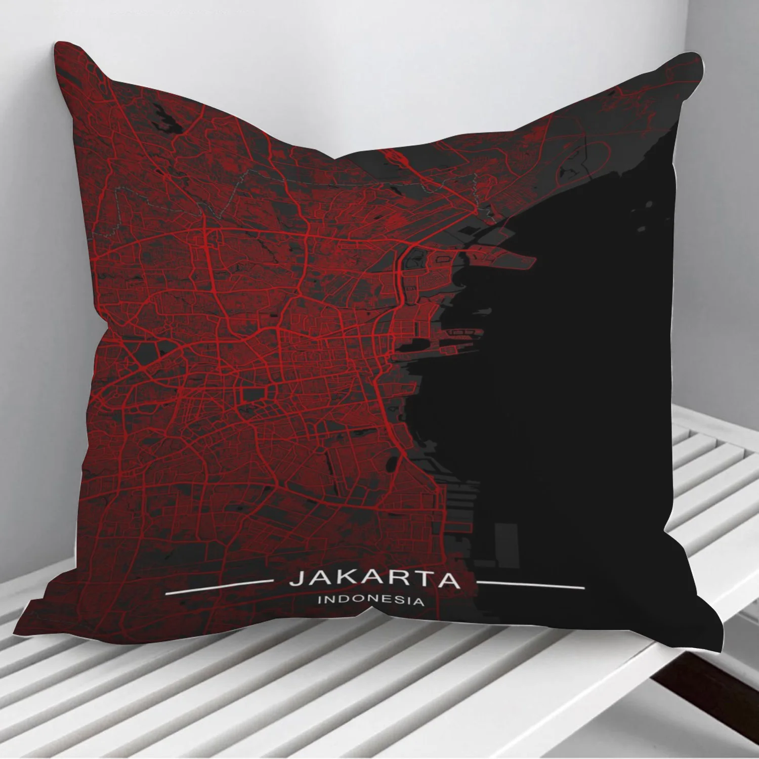 

Чехол-наволочка с изображением города Джакарта, 45 х45 см