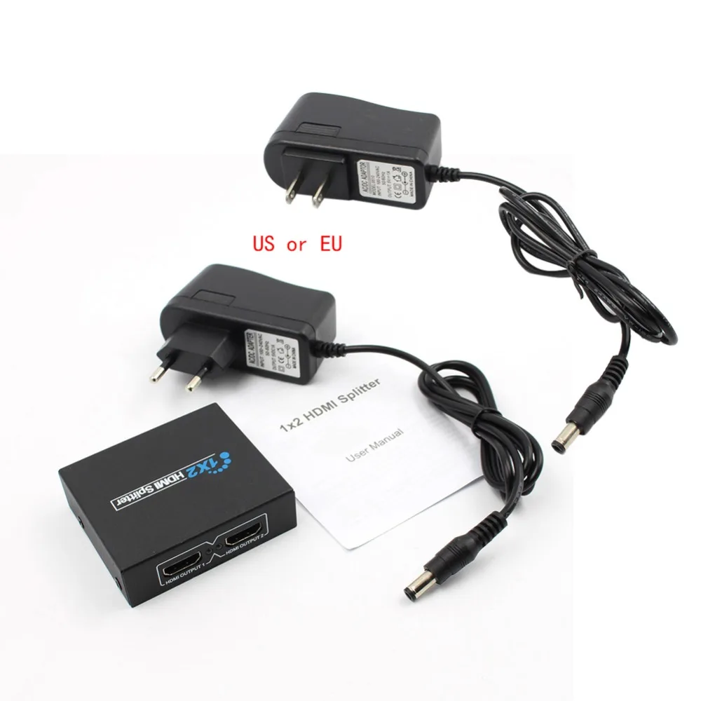 1x2 HDMI сплиттер удлинитель 2 порта аудио видео v1.3b 1080p адаптер для HD TV PS3 3D дисплей |