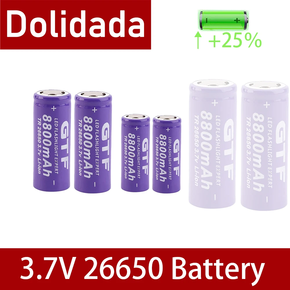 100% новый 3 7 в 26650 аккумулятор 8800 мАч литий-ионный перезаряжаемый светодиодный
