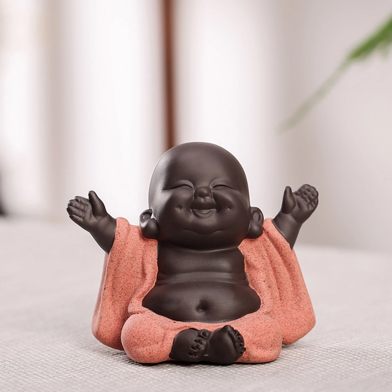 Ceramic Little Baby Monk Happy Buddha Statue Figurine Ornaments Dolls Arts | Дом и сад