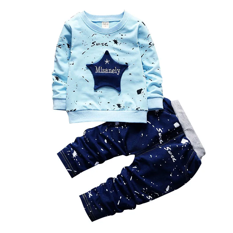 Baby Boy Clothes 2020 Spring Autumn Infant Clothing Sets Star Letters Long Sleeve Tops+Pants 2Pcs Toddle Outfits Kids | Детская одежда