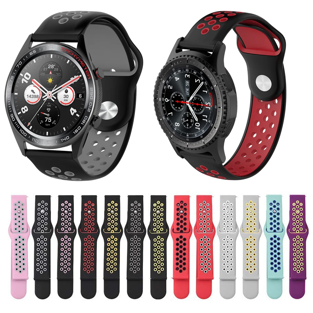 20 мм 22 мм ремешок для huawei GT Honor Magic samsung gear S2 S3 42 46 Active Amazfit GTR ремешок для часов Силиконовый Смарт-часы