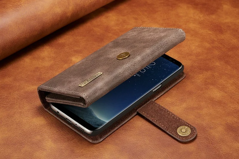 Для samsung S8 S9 S10 S7 edge S10e Чехол-книжка двойной складной кошелек Магнитный чехол для samsung Note 8 9 10 Plus ретро кожаный чехол