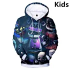 Детская толстовка с капюшоном пять ночей у FNAF на возраст от 3 до 14 лет