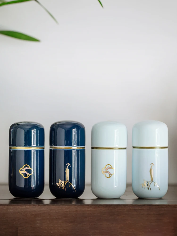 

Small Ceramic Tea Jar Luxury Kitchen Organizer Chinese White Tea Cans Leaves Containers Pot De Rangement Porcelain Jars EA6CYG