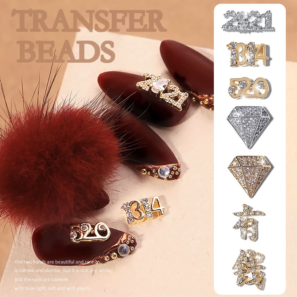 

2 шт., 3d-украшения для ногтей, с цирконом