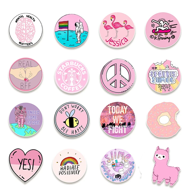 

10/50PCS Cartoon Pink INS Style Vsco Girl Stickers for Laptop Moto Skateboard Luggage Refrigerator Notebook Laptop Toy Sticker