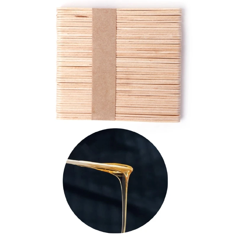

50PCS Wooden Waxing Wax Spatula Tongue Depressor Disposable Bamboo Sticks Kit