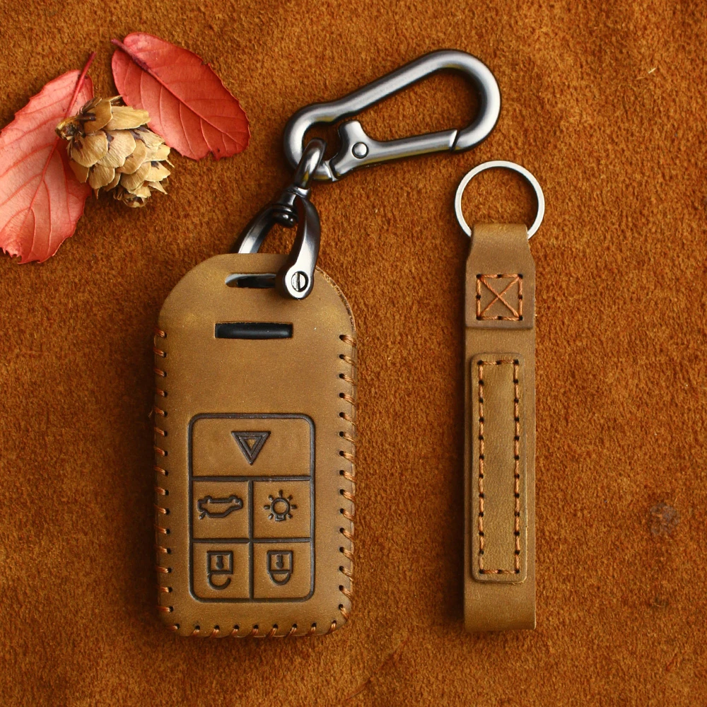 Смарт чехол KEYYOU для автомобильного ключа из натуральной кожи брелок Volvo S60 S80 V60 XC60