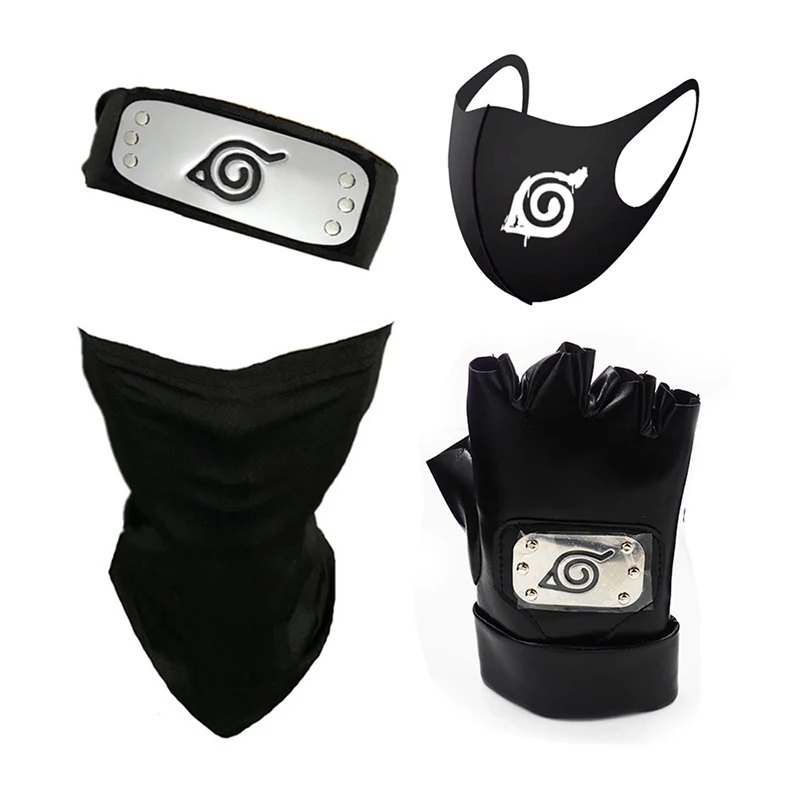 

Cosplay Prop Anime Hapyto Hatake Kakashi Headband Face Mask Gloves Necklace