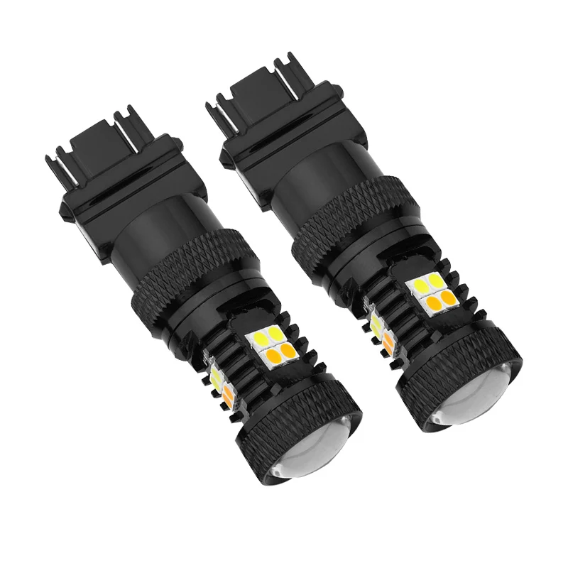 T25 3157 2 шт. 1157 3157 3030 светодиодные лампы P21 5 Вт Bay15d t25 t20 светодиодные двухцветные лампы для парковочные фары автомобиля Drving тормозные лампы белый желтый - Цветовая температура: T25 3157