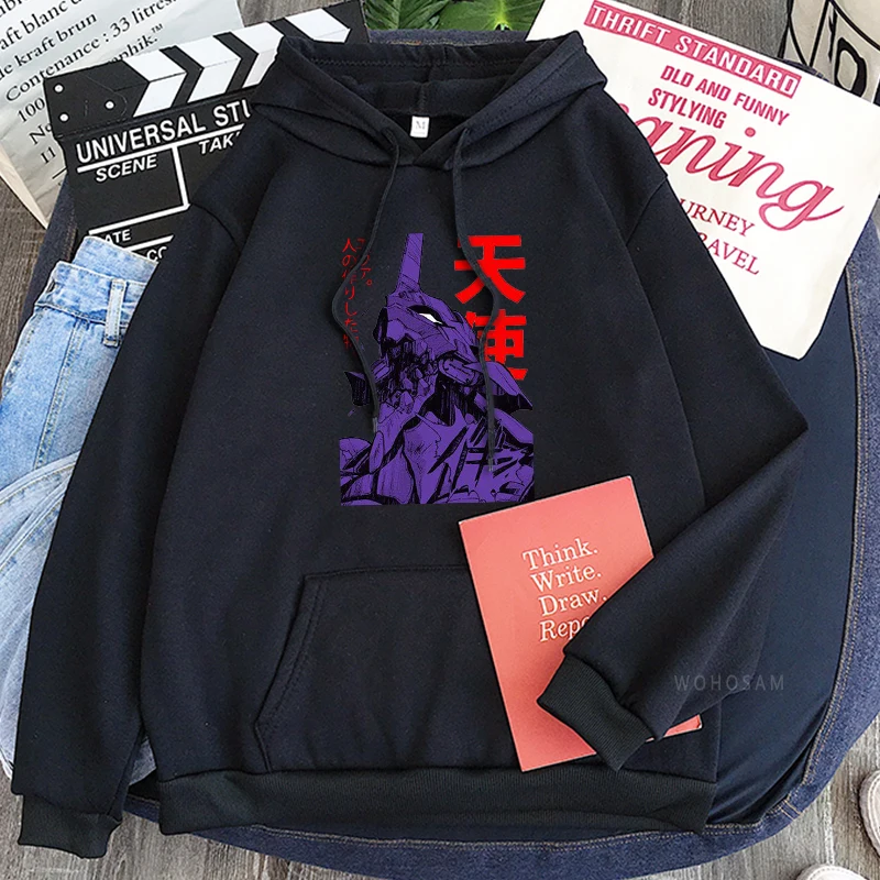 

Korean Fashion Hoodie Funny Japan Anime Eva 01 Evangelion Hoodies Sweatshirts Men Harajuku Manga Costume Male Hip Hop Streetwear