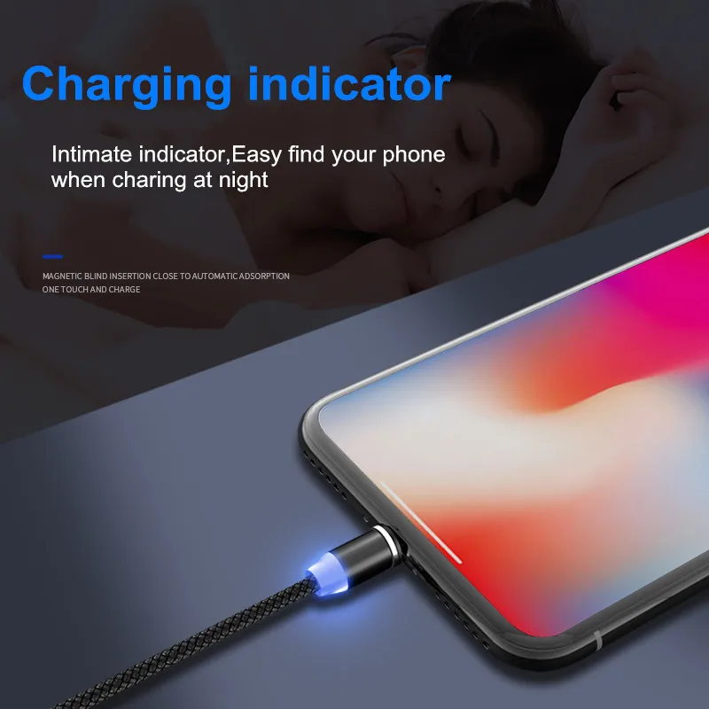 Магнитный кабель Vanniso 2 м, кабель Micro usb type-C для iPhone xs, samsung, быстрая зарядка, магнитное зарядное устройство, USB кабели, зарядный шнур B